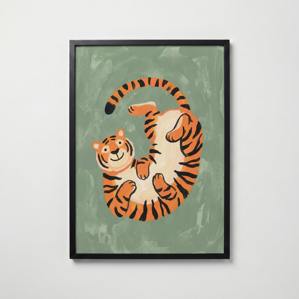 Tiger Tumble Poster – svart ram