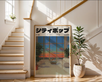 Tokyo Sunset Reflections Poster