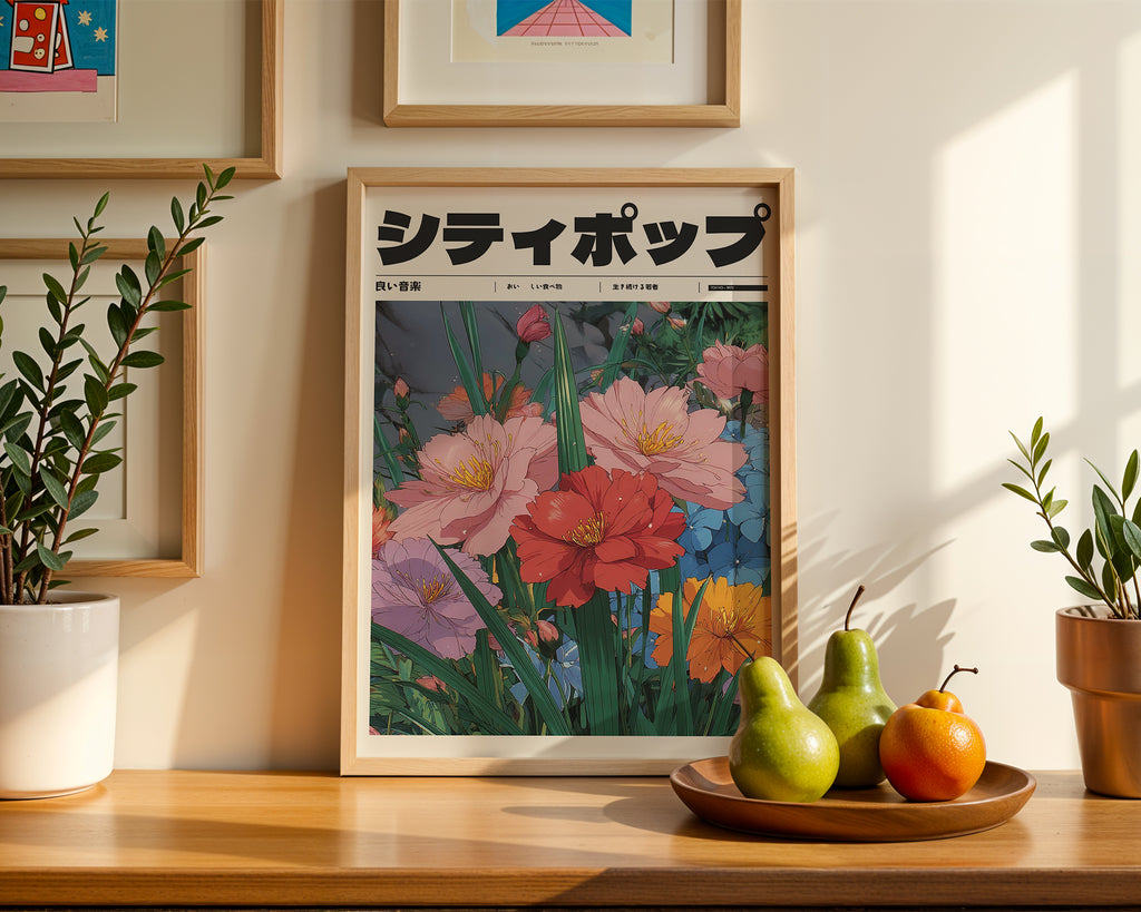 Tranquil Field poster visualiserad på vägg – se rätt storlek med mockup från Bozetto