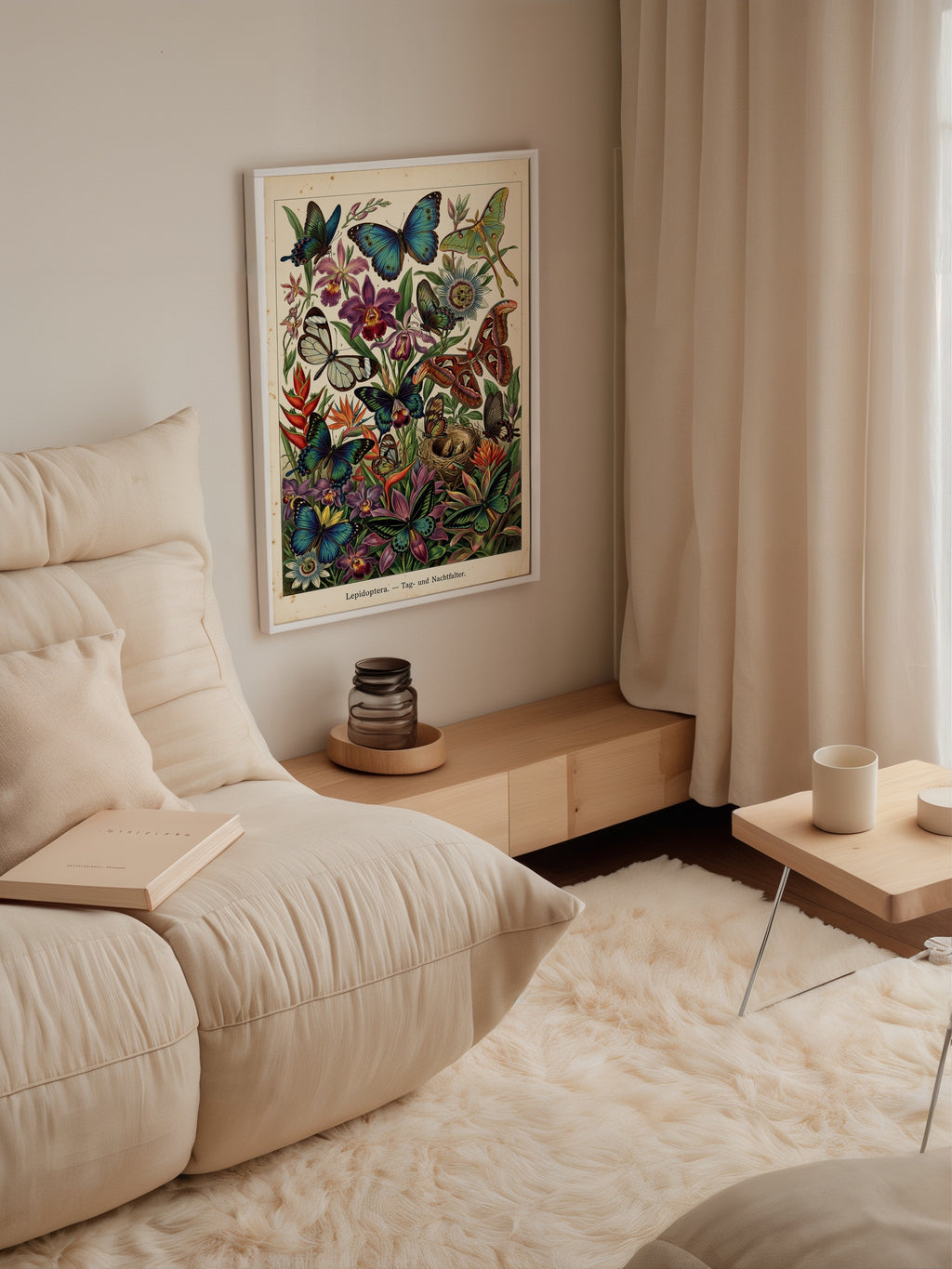 Tropical Lepidoptera Poster med svart ram