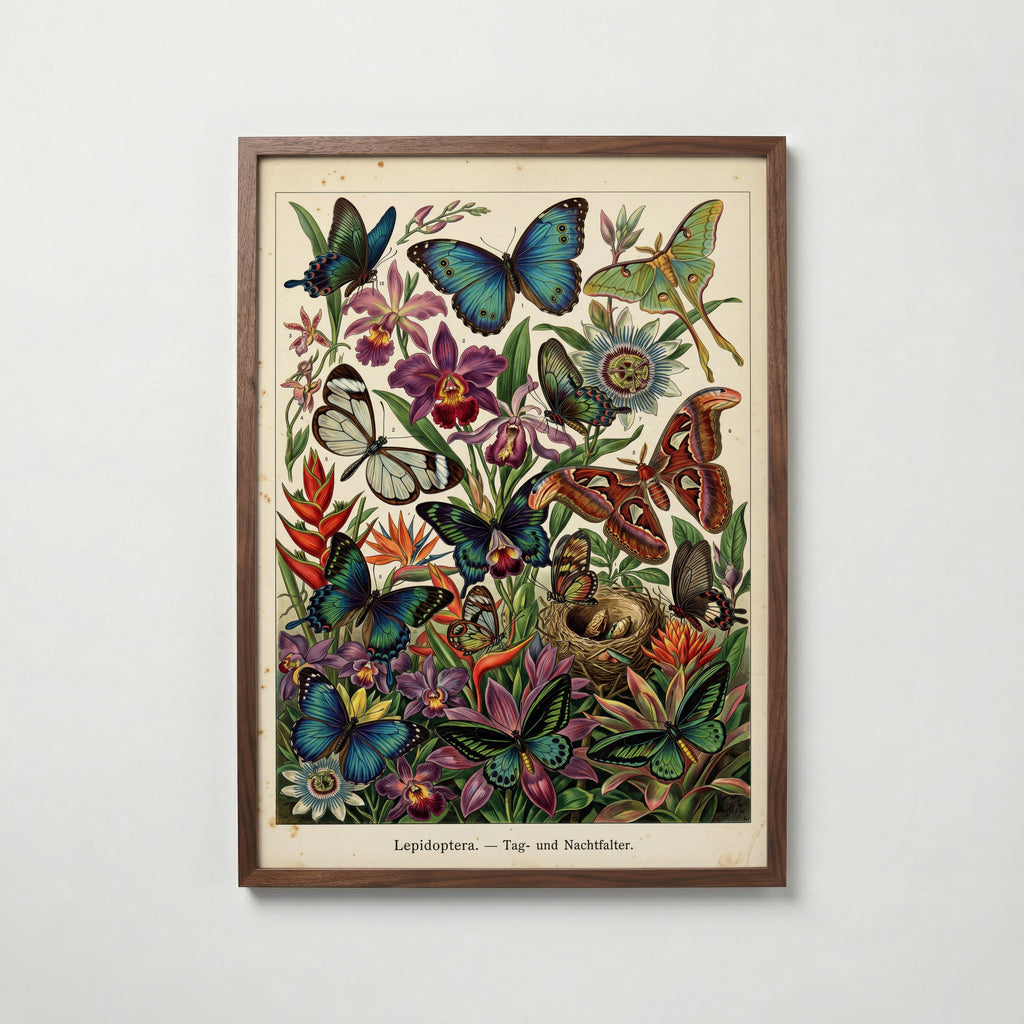 Tropical Lepidoptera Poster i vardagsrumsmiljö