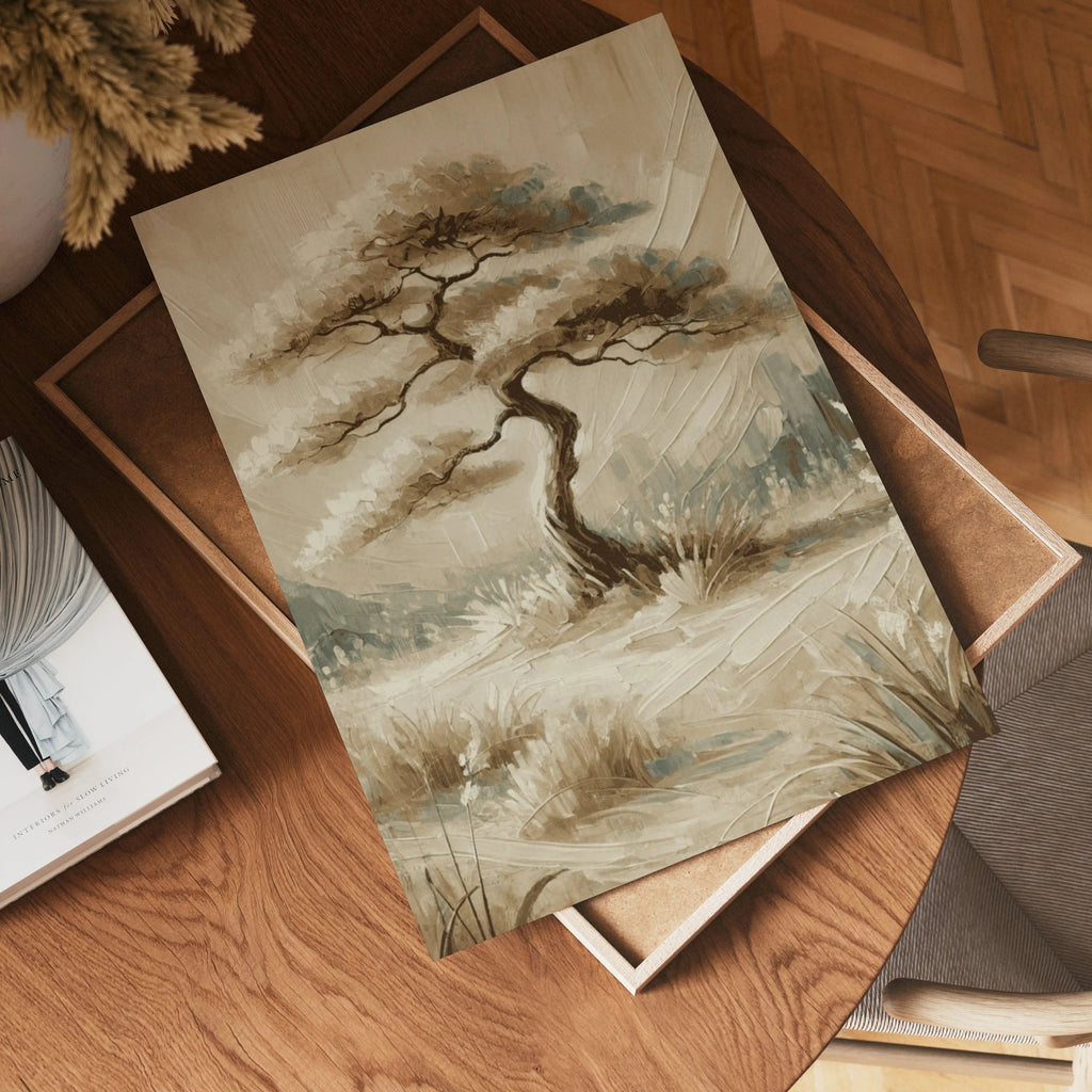 Serene Nature Tree poster visad rakt fram – Bozetto affisch i hög tryckkvalitet i hög tryckkvalitet