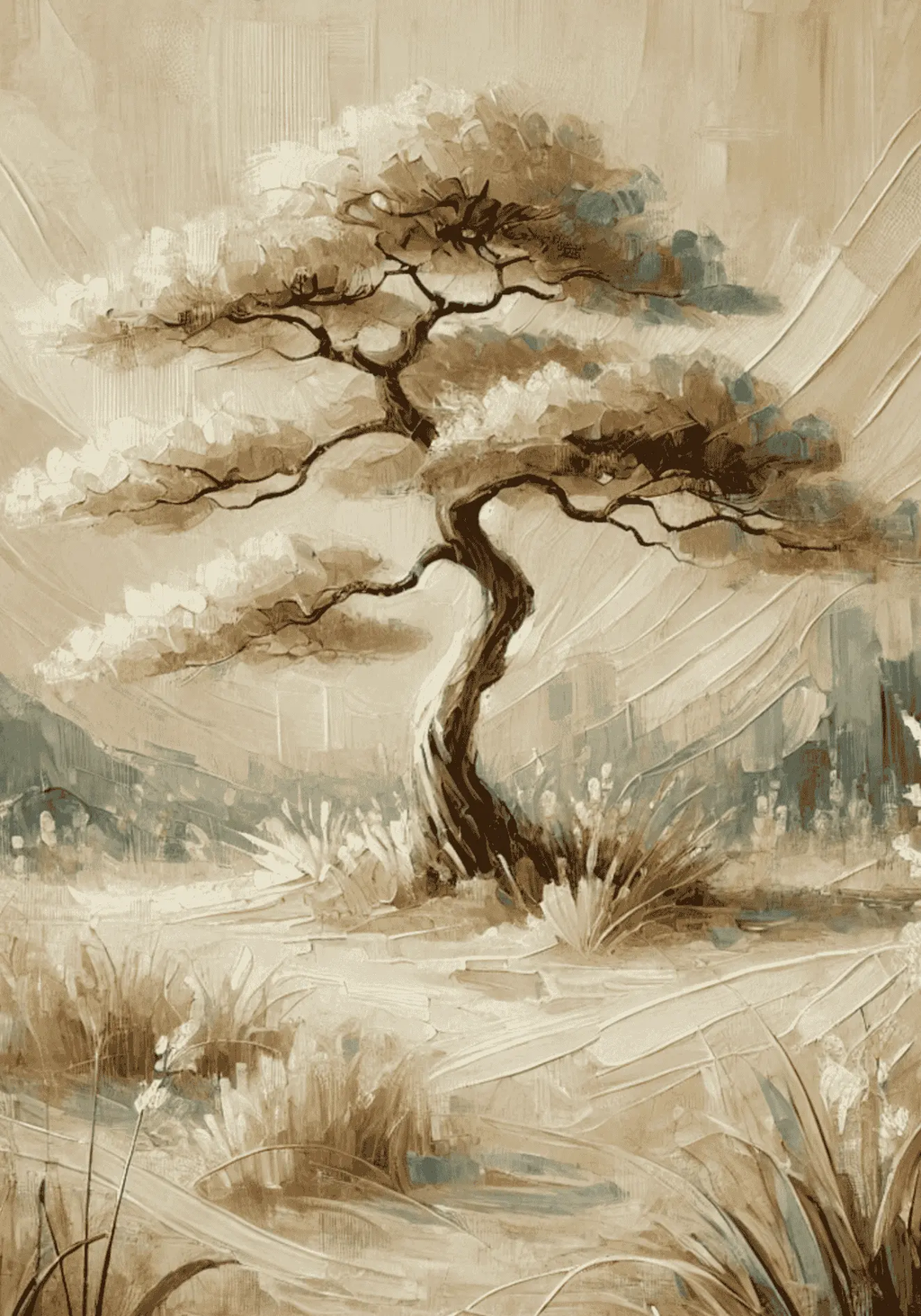Serene Nature Tree – affisch med snyggt motiv, köp enkelt hos Bozetto i flera storlekar