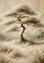 Serene Nature Tree – affisch med snyggt motiv, köp enkelt hos Bozetto i flera storlekar