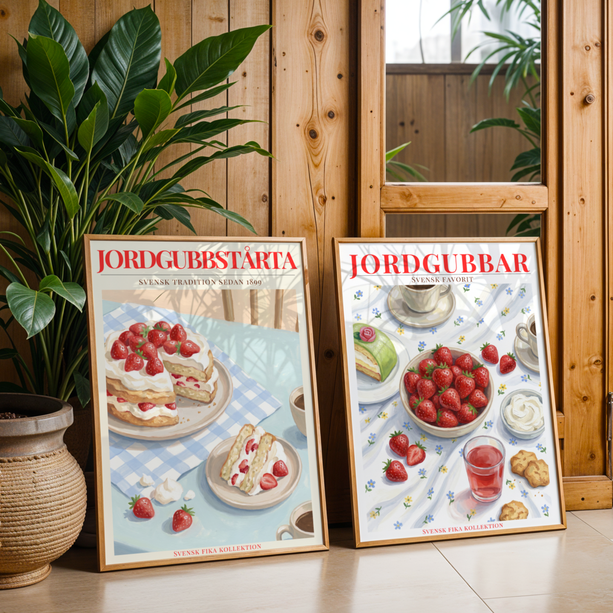 Bundle 2-pack Sommarfika Jordgubbar – kuraterad postercollection som lyfter hemmet hos Bozetto
