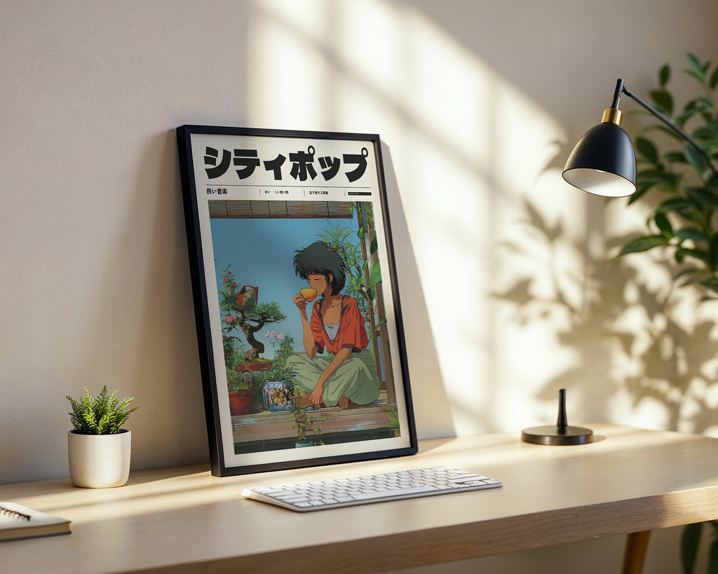 Verdant Echo poster visualiserad på vägg – se rätt storlek med mockup från Bozetto
