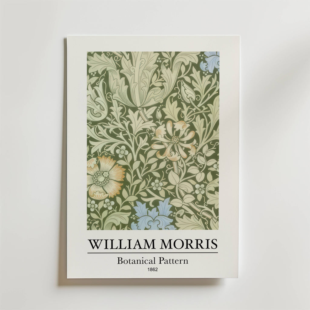 William Morris Botanical Pattern affisch på neutral bakgrund – poster från Bozetto