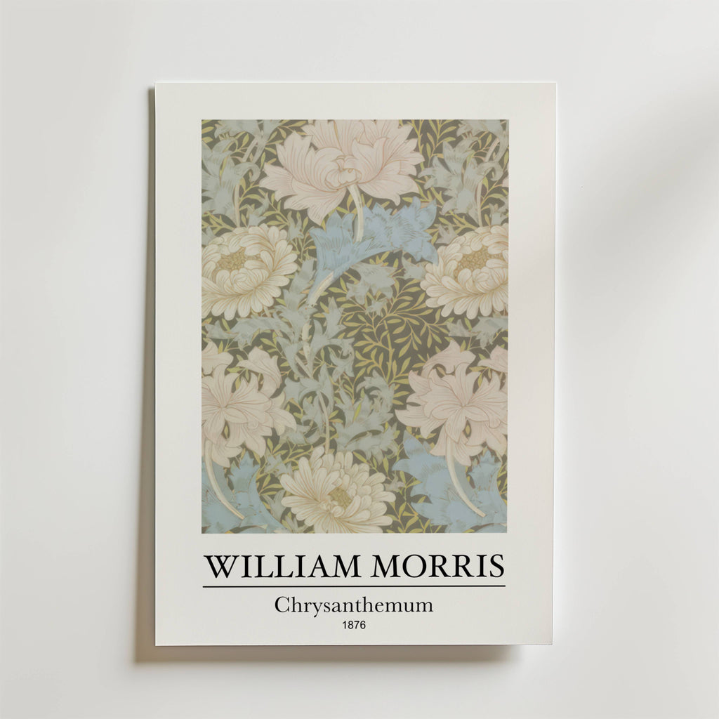William Morris Chrysanthemum – stilfullt konsttryck från Bozetto, tryckt på matt finpapper