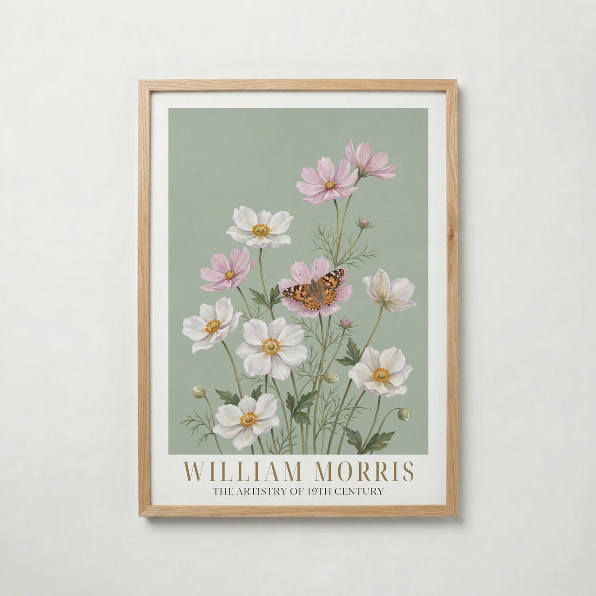 William Morris Anemones and Painted Lady Poster – ekram