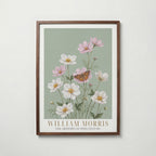 William Morris Anemones and Painted Lady Poster – valnötsram