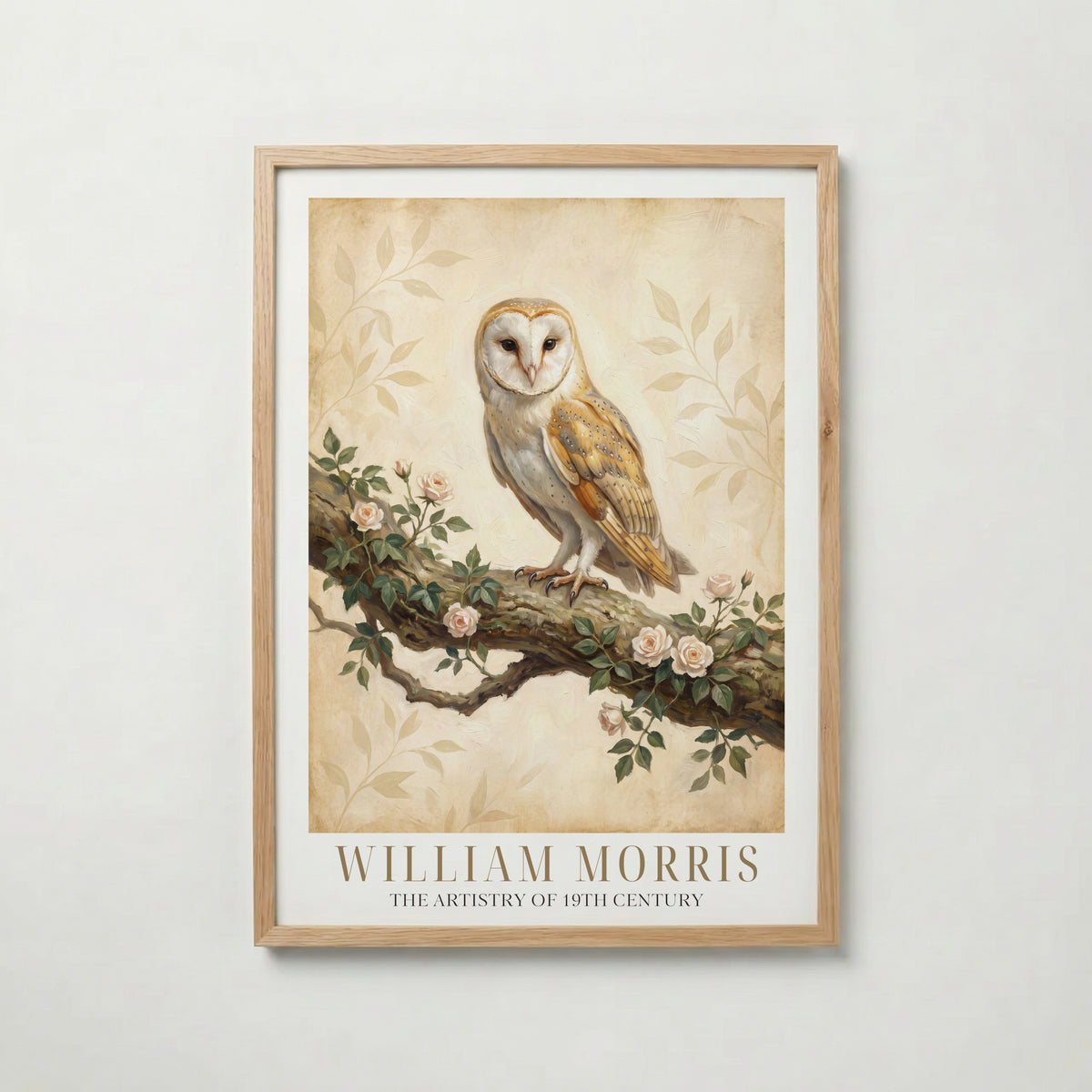William Morris Barn Owl in Ivy and Roses Poster – ekram