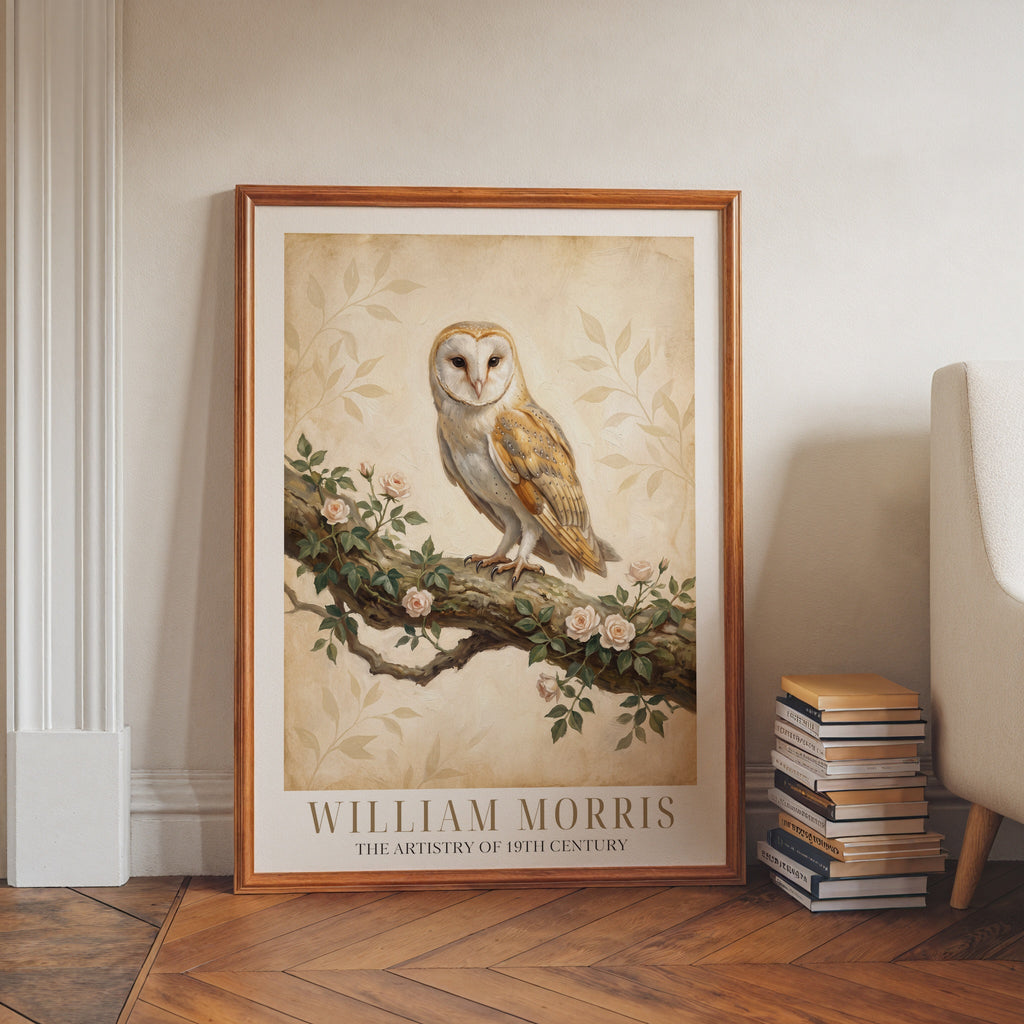 William Morris Barn Owl in Ivy and Roses Poster – i rum 3