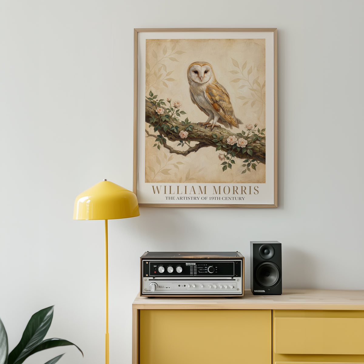 William Morris Barn Owl in Ivy and Roses Poster – i rum 4