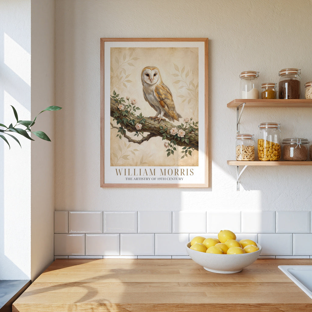 William Morris Barn Owl in Ivy and Roses Poster – i rum 5