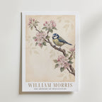 William Morris Blue Tit in Apple Blossom Poster – med passepartout
