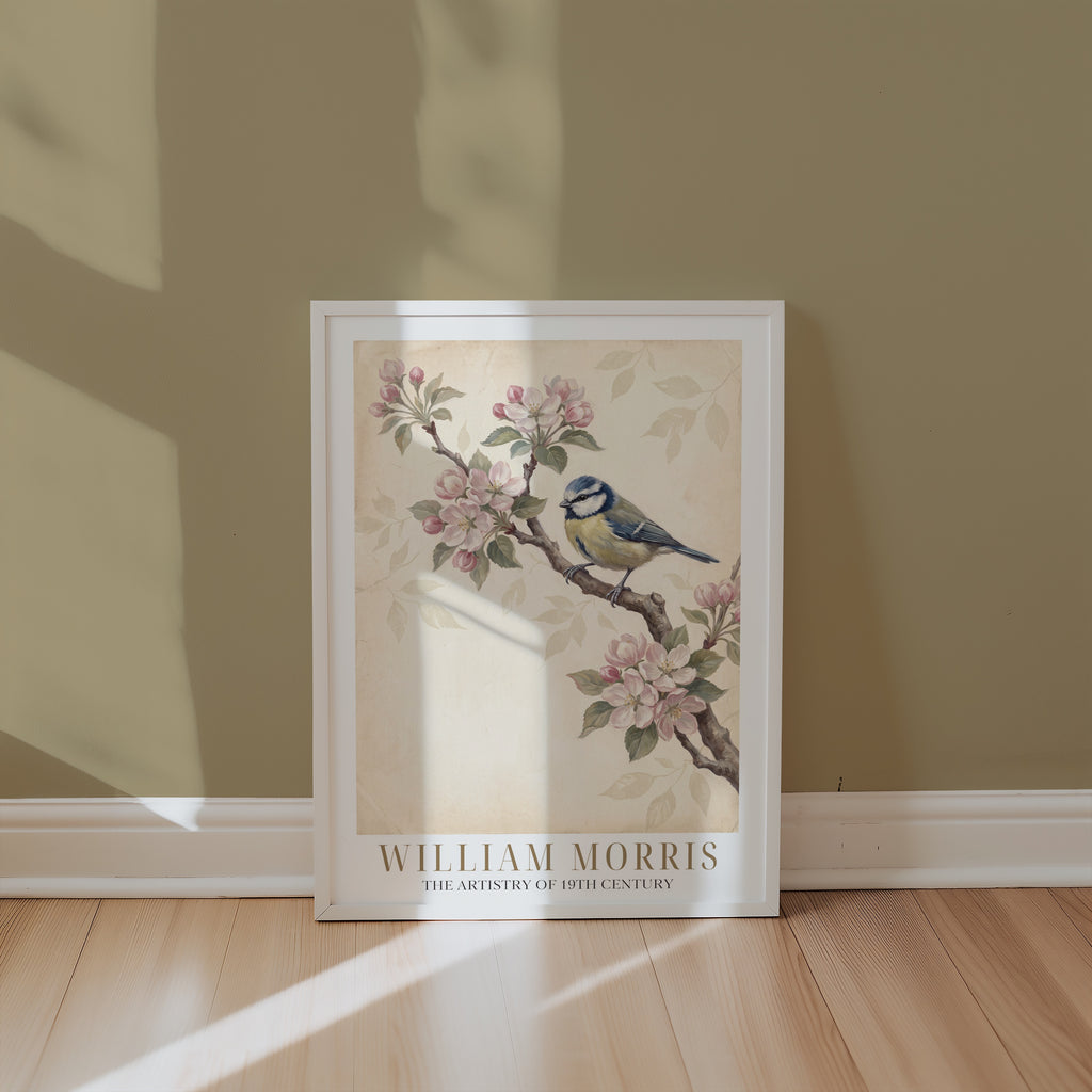 William Morris Blue Tit in Apple Blossom Poster – i rum 5