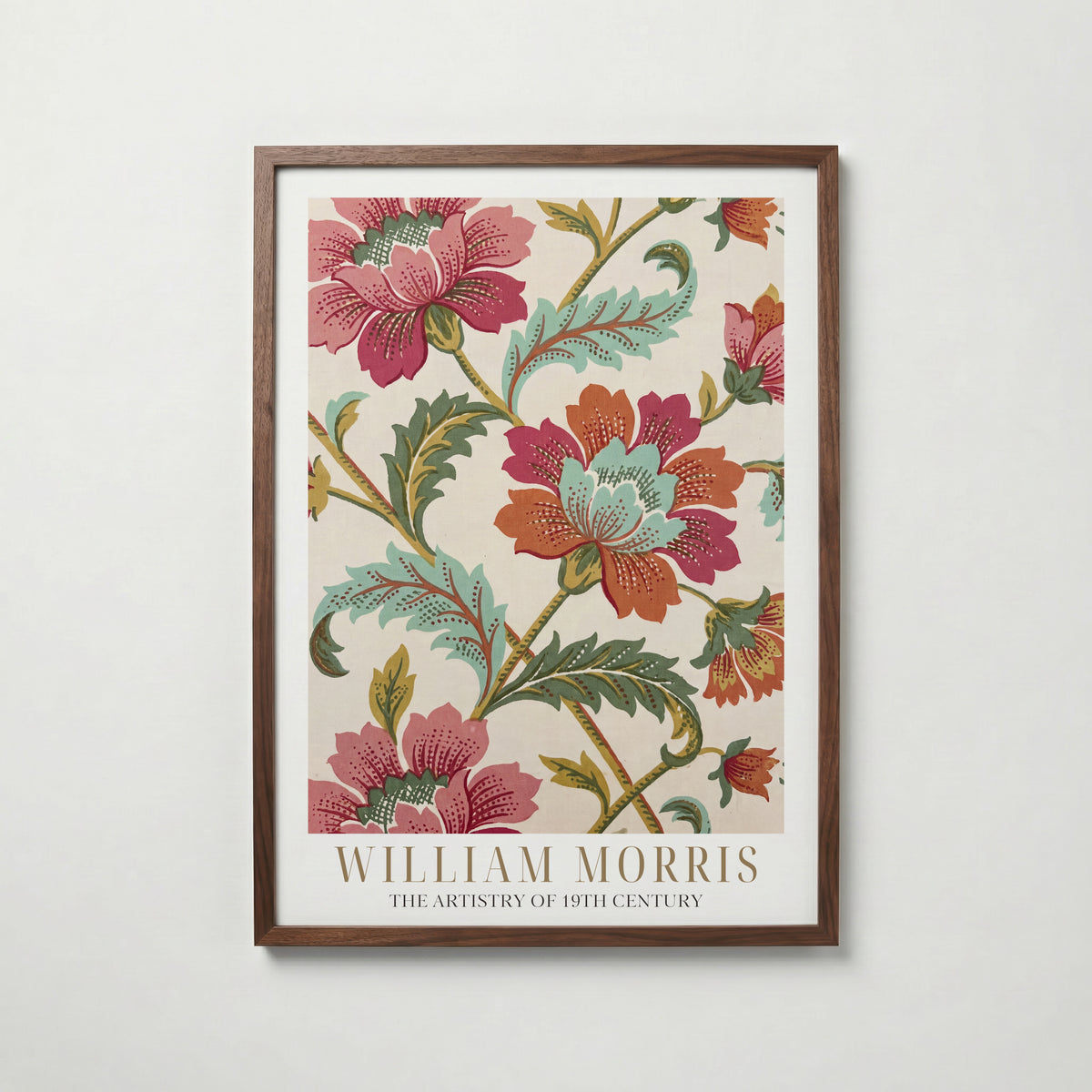 William Morris Chrysanthemum Cotton Print Poster – valnötsram
