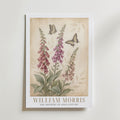 William Morris Foxgloves and Swallowtails Poster – med passepartout
