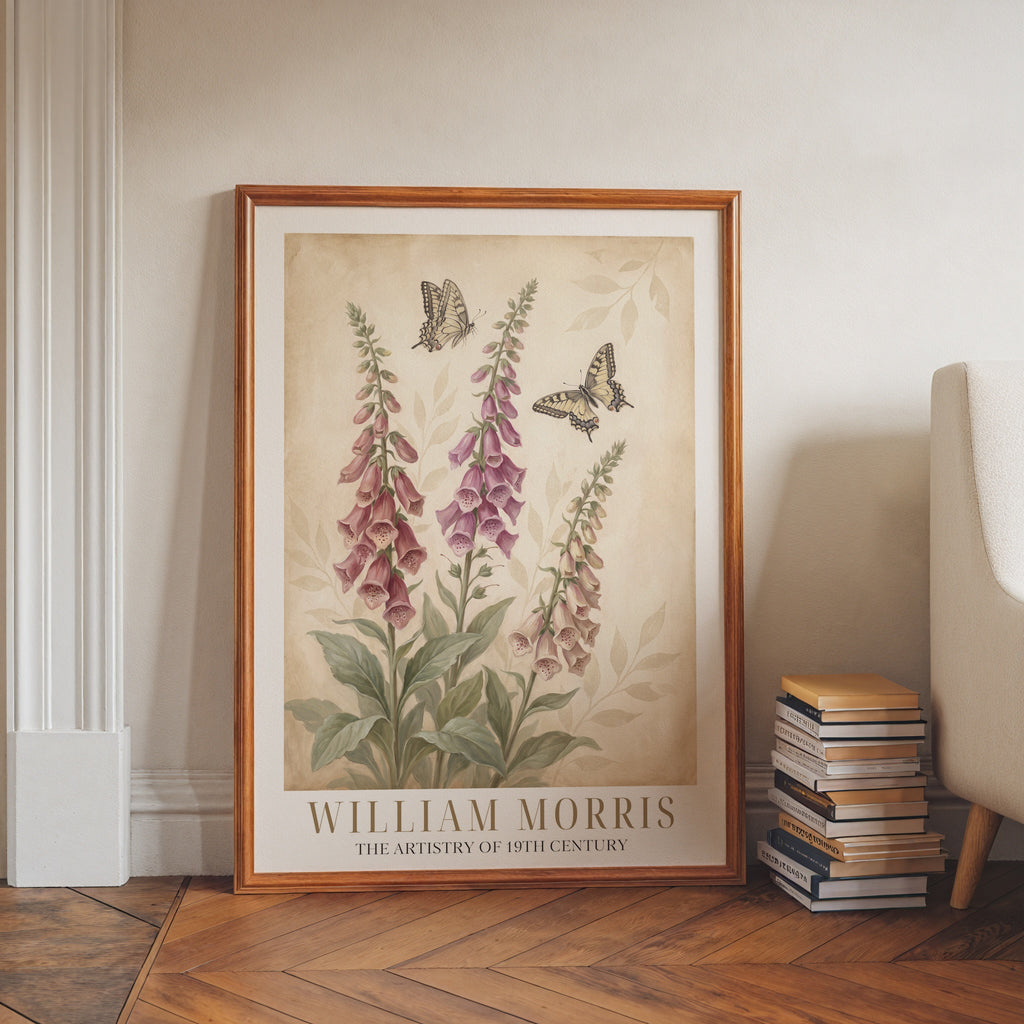 William Morris Foxgloves and Swallowtails Poster – i rum 4