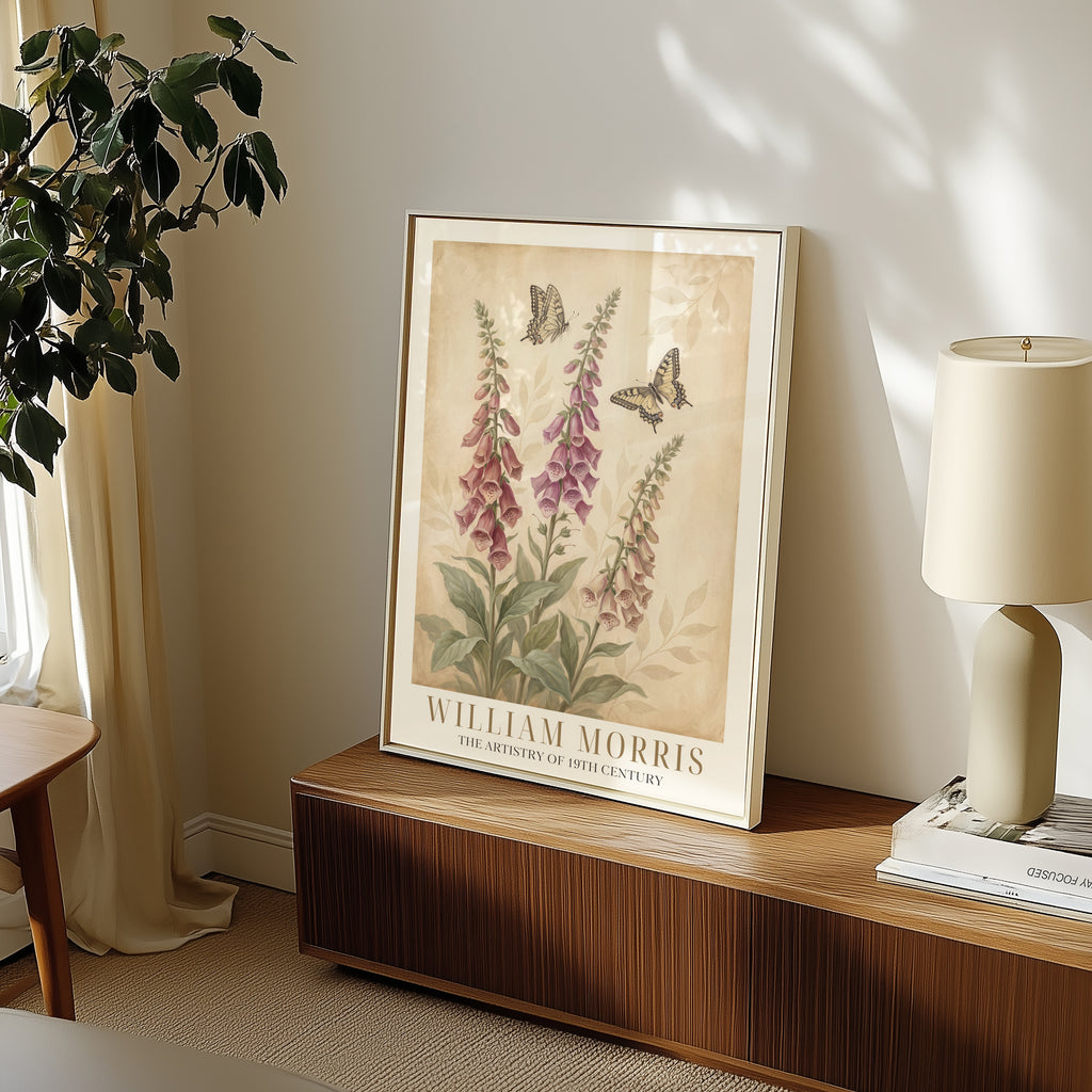 William Morris Foxgloves and Swallowtails Poster – i rum 5