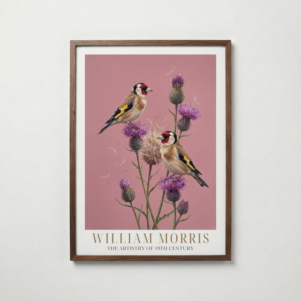 William Morris Goldfinches on Thistles Poster – valnötsram