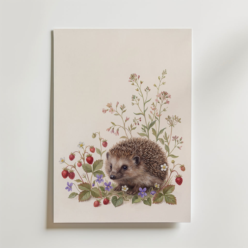William Morris Hedgehog Among Wild Strawberries Poster – canvas utan passepartout