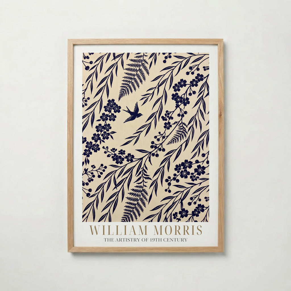 William Morris Indigo Willow Silhouette Poster – ekram