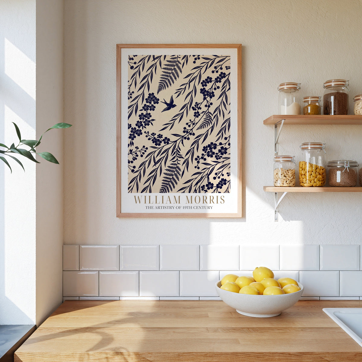 William Morris Indigo Willow Silhouette Poster – i rum 1