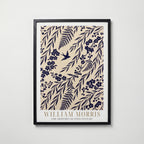 William Morris Indigo Willow Silhouette Poster – svart ram