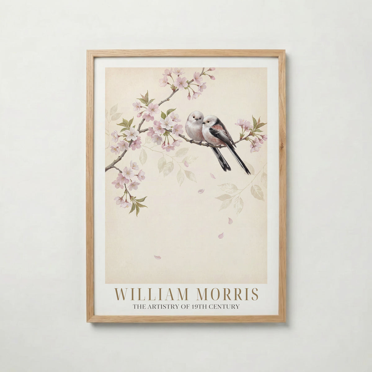 William Morris Long-Tailed Tits in Cherry Blossom Poster – ekram