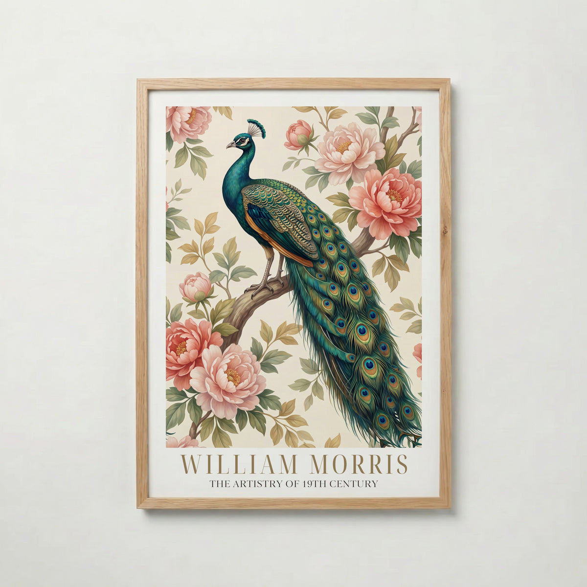 William Morris Peacock Among Peonies Poster – ekram