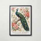 William Morris Peacock Among Peonies Poster – svart ram