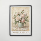 William Morris Peonies in a Celadon Vase Poster – svart ram