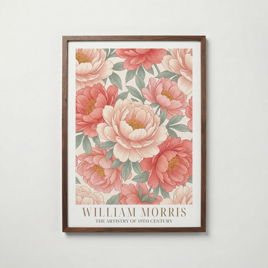 William Morris Peony Abundance Poster – valnötsram