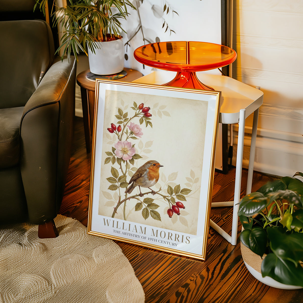 William Morris Robin and Rose Hips Poster – i rum 1