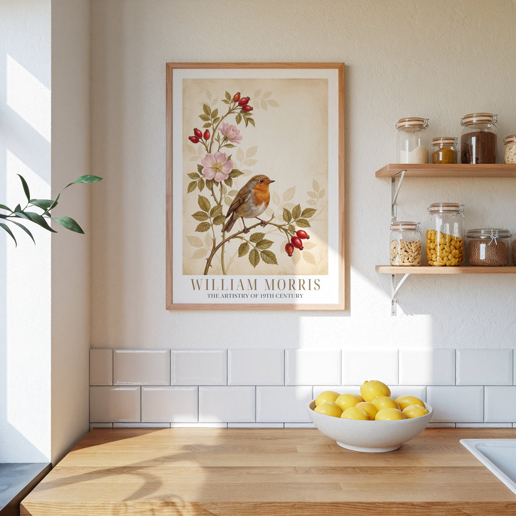 William Morris Robin and Rose Hips Poster – i rum 5