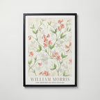 William Morris Sweet Pea Watercolour Study Poster – svart ram