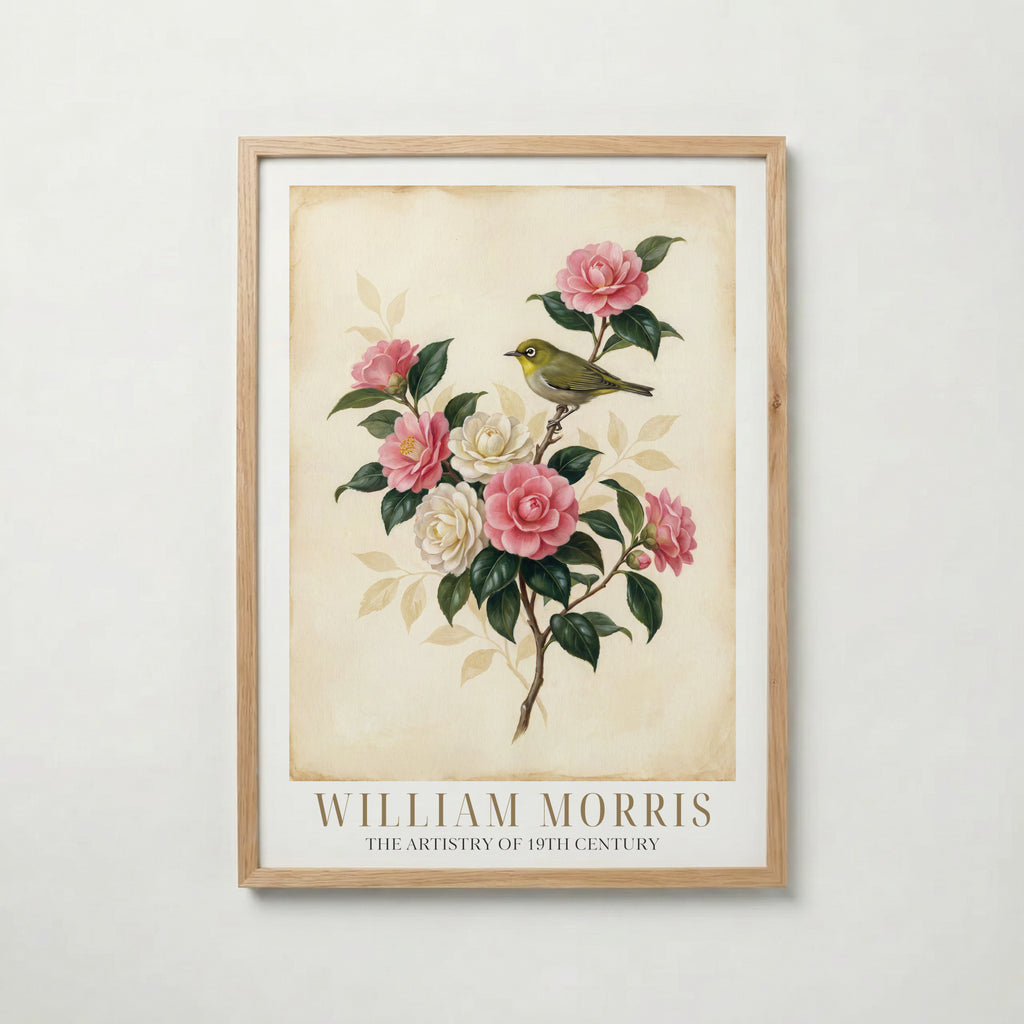 William Morris White-Eye and Camellias Poster – ekram