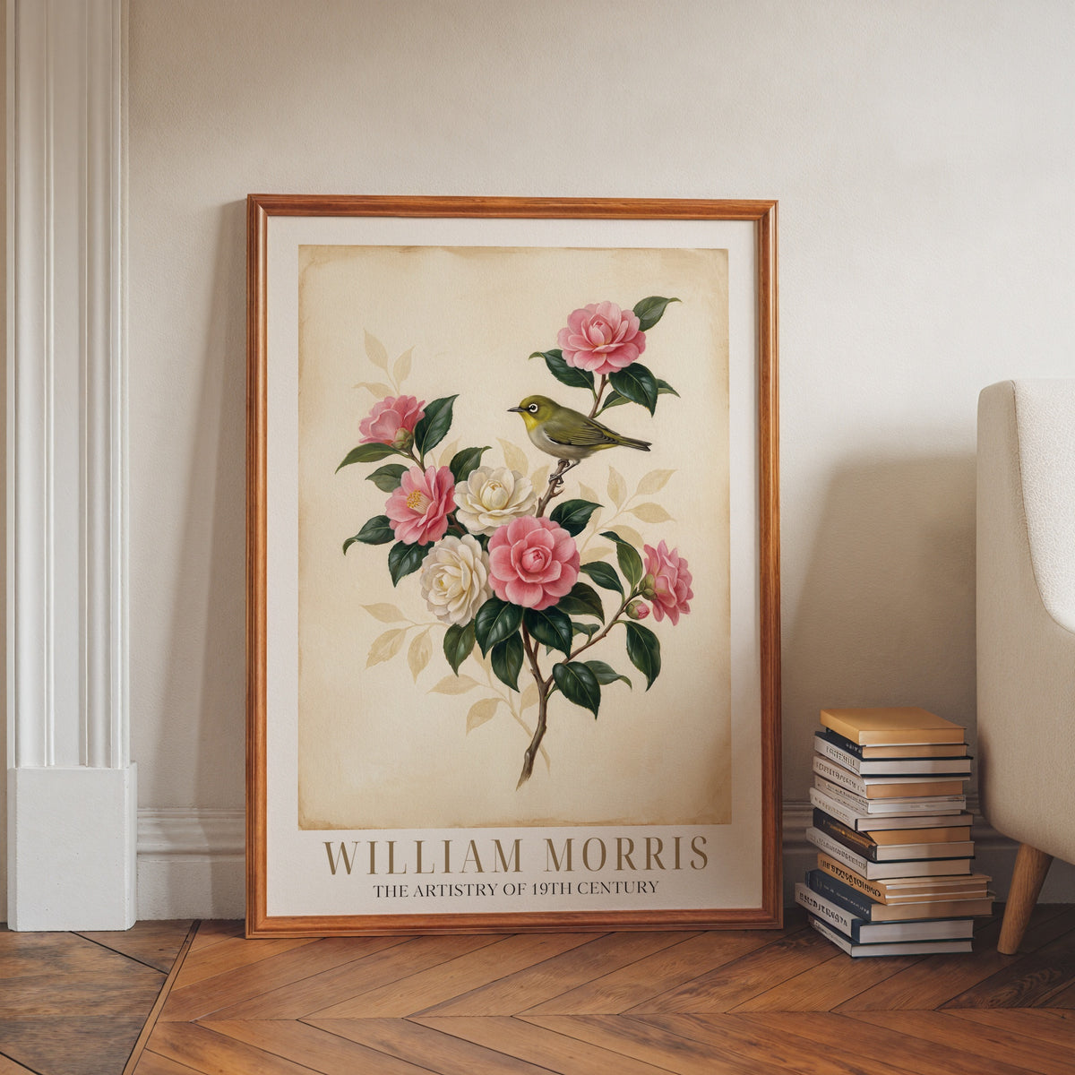 William Morris White-Eye and Camellias Poster – i rum 3