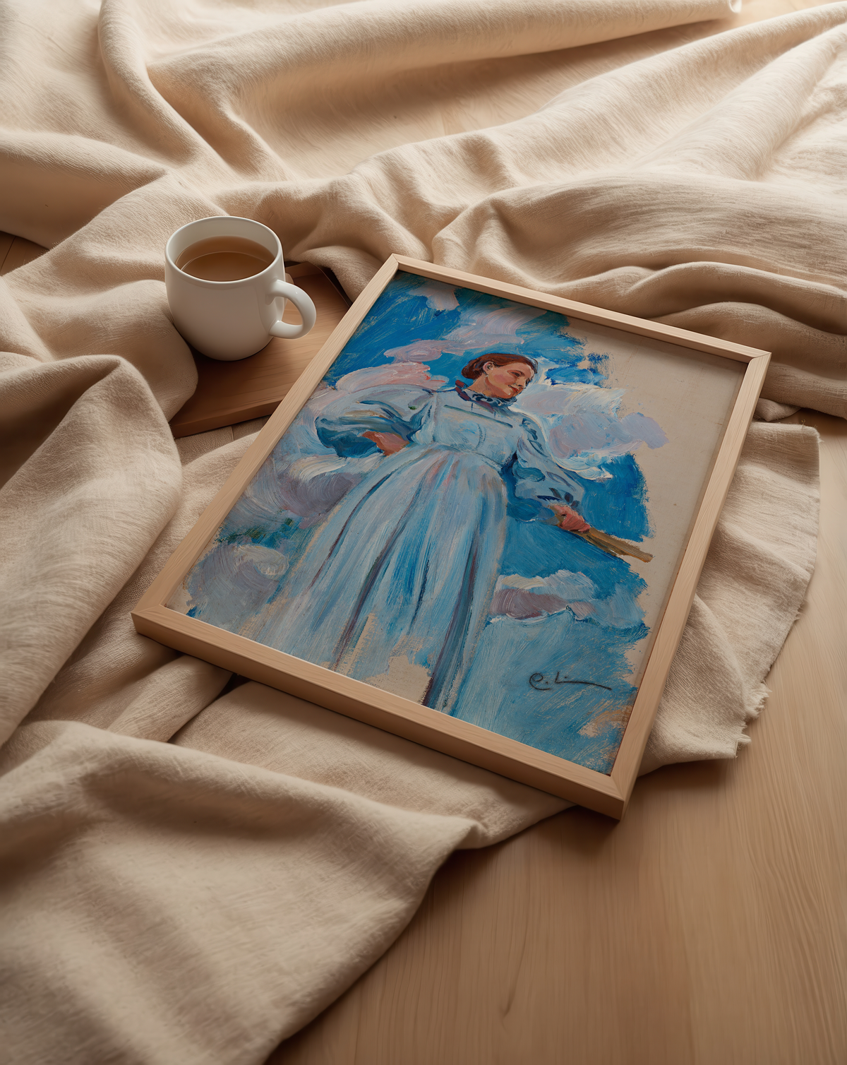 Carl Larsson Kvinnofigur – affisch med stilfullt motiv från Bozetto i hög kvalitet