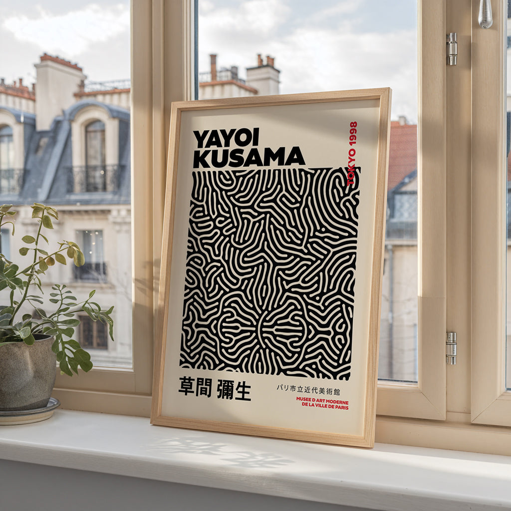 Yayoi Kusama Infinity Lines – stilfullt konsttryck från Bozetto, tryckt på matt finpapper