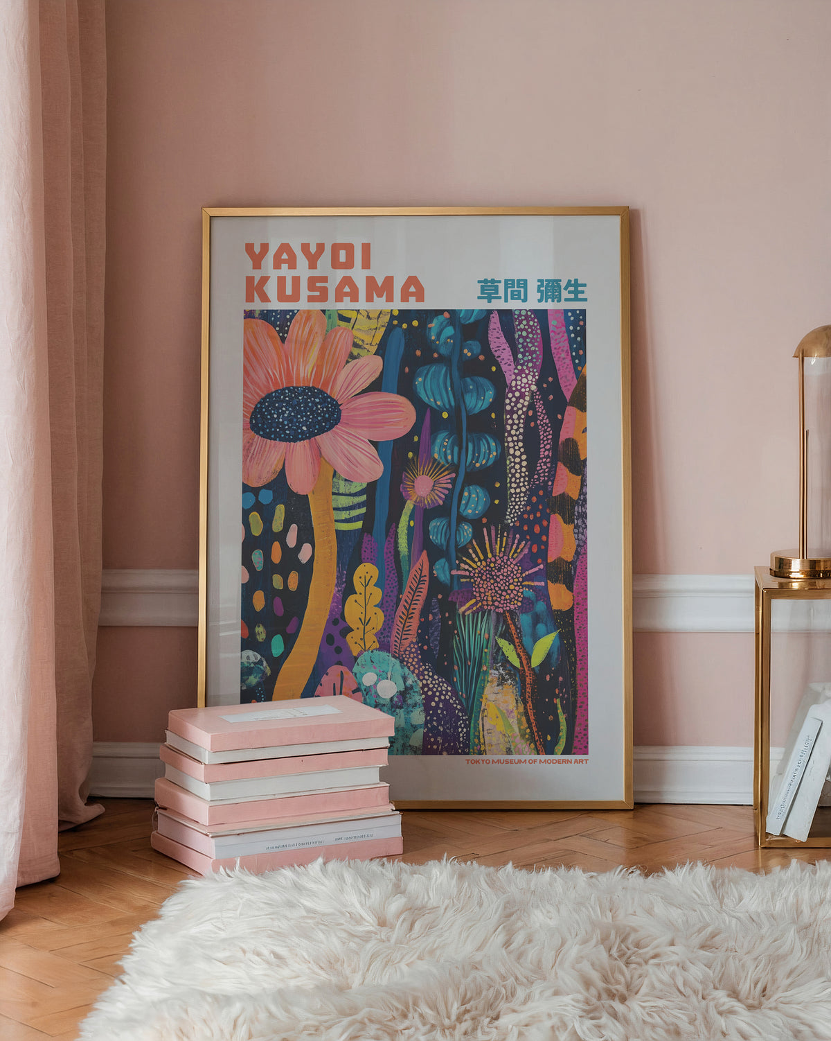 Yayoi Kusama Midnight Floral poster visad rakt fram – Bozetto affisch i hög tryckkvalitet