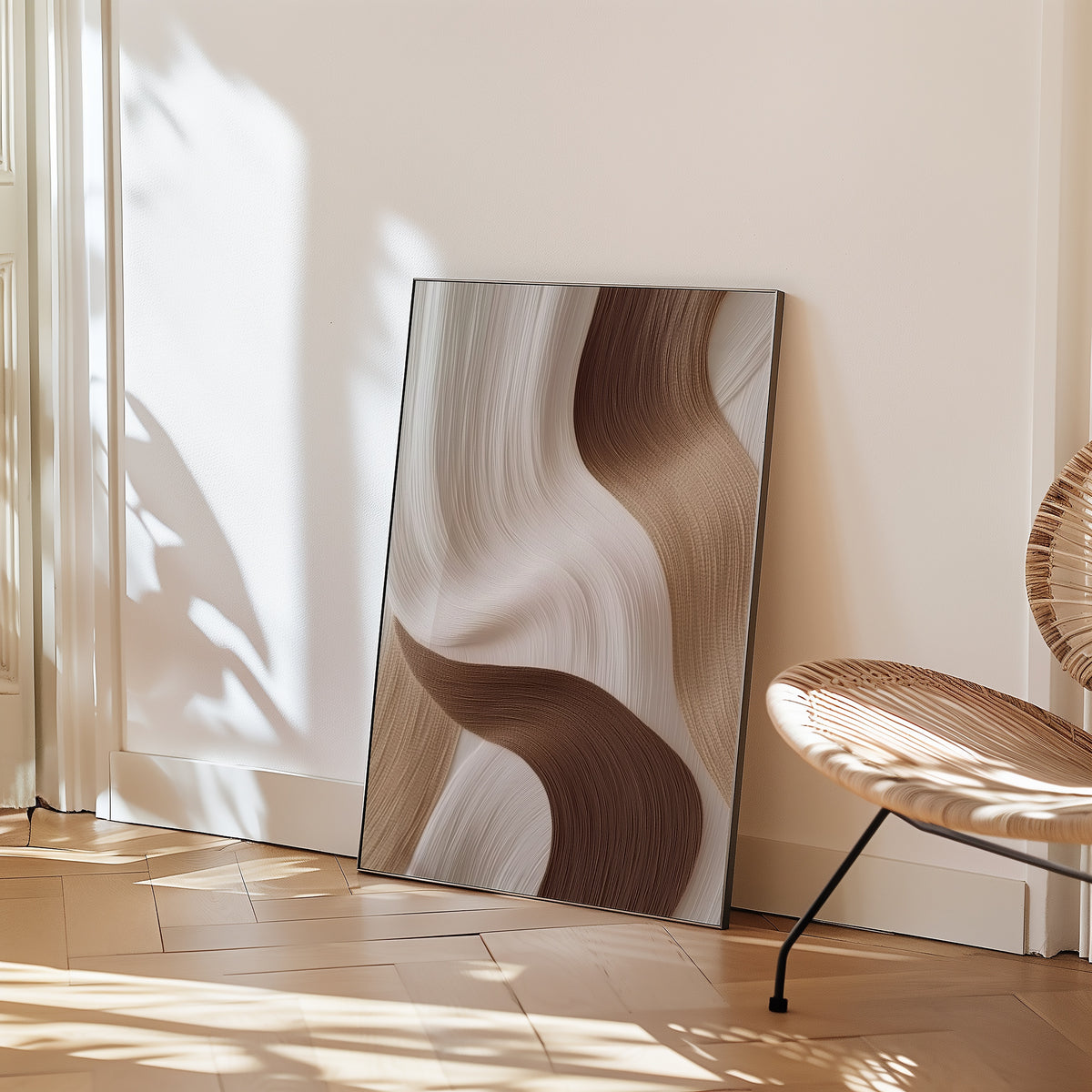 Abstract Flow No.3 poster i inramad miljö – Bozetto