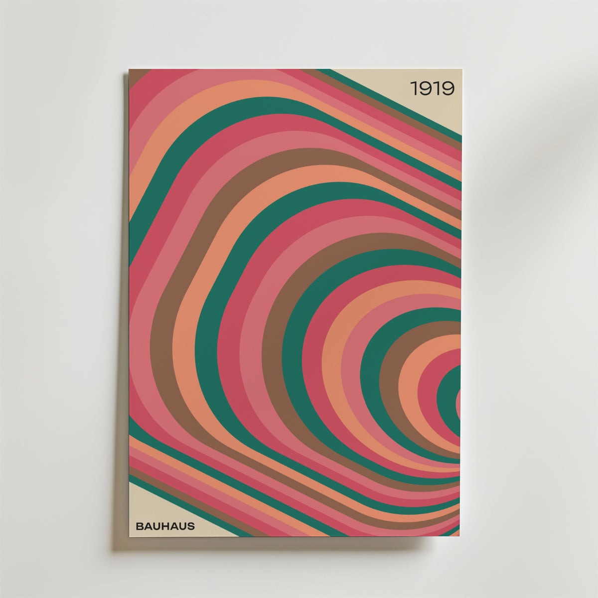 Bauhaus Waves No.2 – stilfullt konsttryck från Bozetto, tryckt på matt finpapper