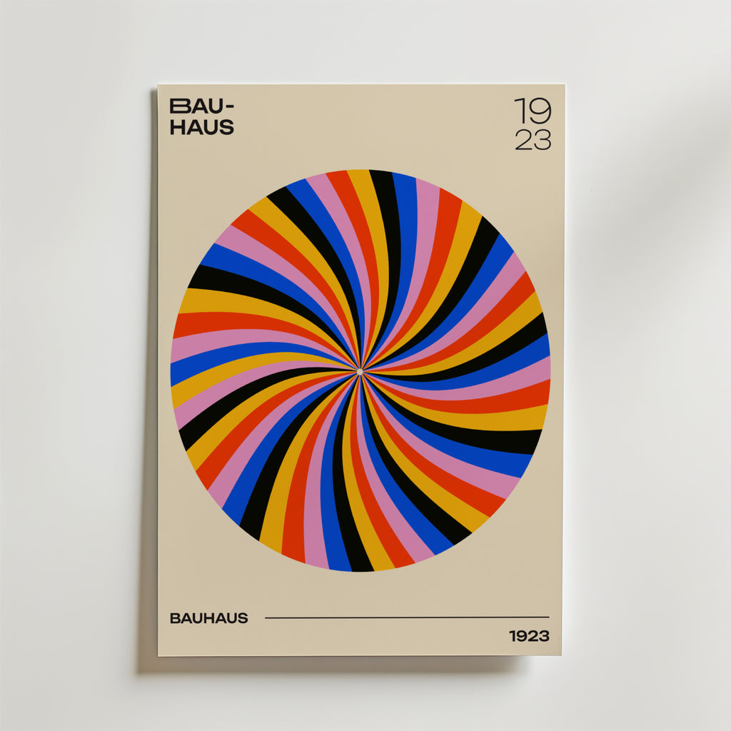 Bauhaus Spiral – stilfullt konsttryck från Bozetto, tryckt på matt finpapper i hög tryckkvalitet