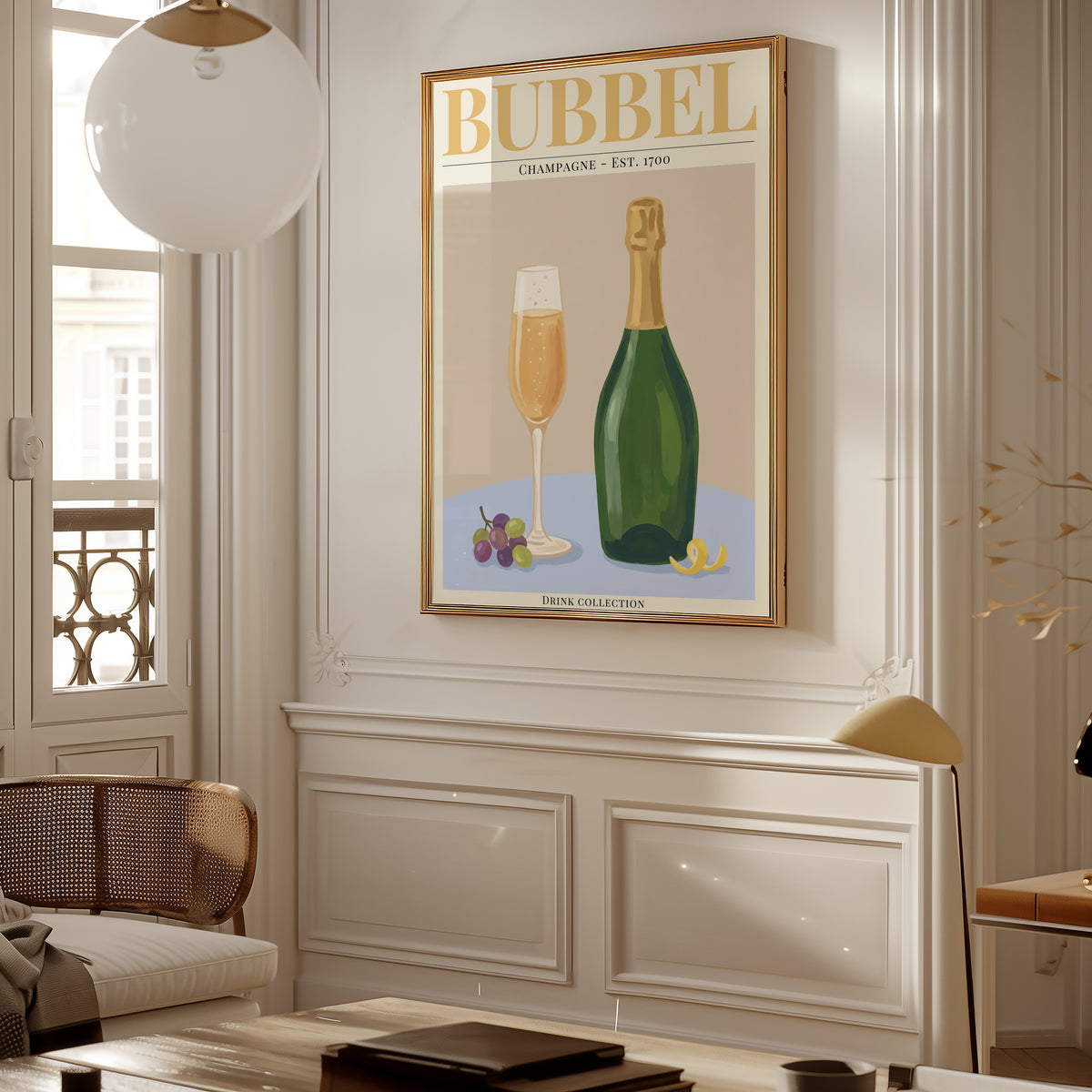 Bubbel affisch i ljust vardagsrum – Bozetto