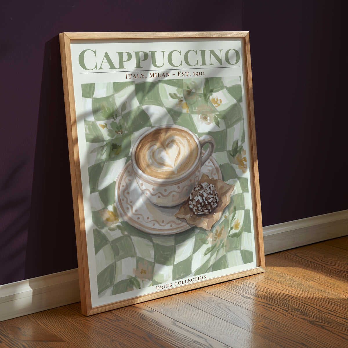 Cappuccino poster i stilren inredning – Bozetto konsttryck i hög tryckkvalitet