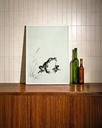 Celadon Frog Poster i vardagsrum – lugn grodakonst, leverans 1–3 dagar