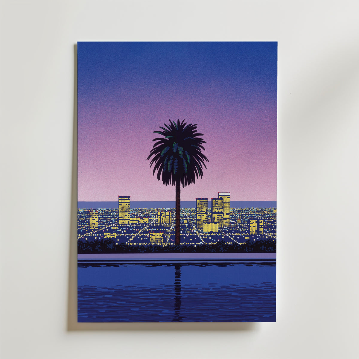 Hiroshi Nagai City Sunset Poster - Canvas