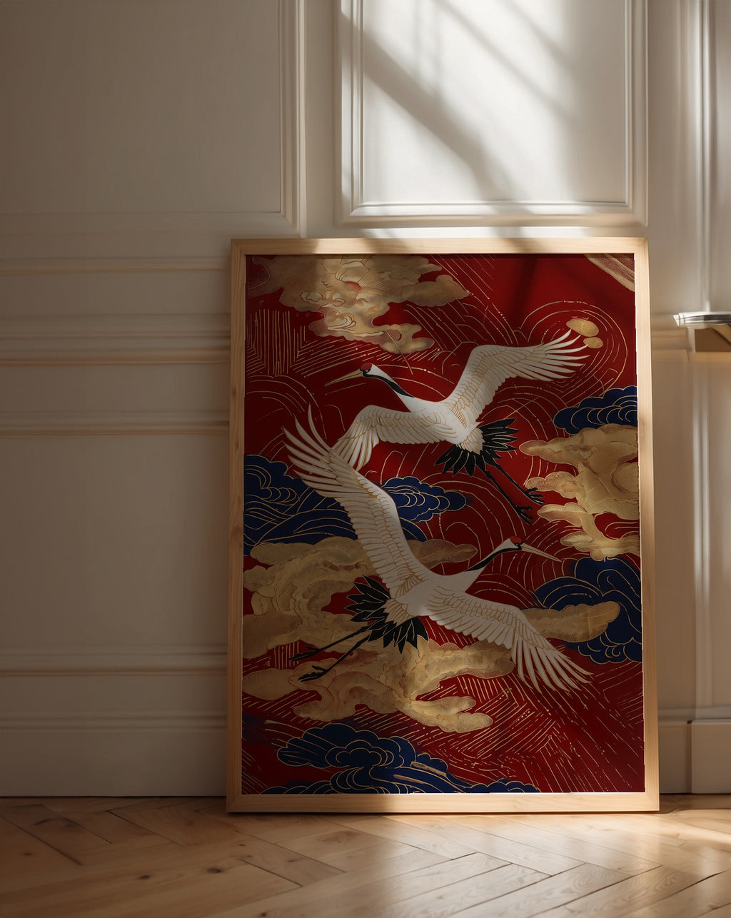 Crimson Cranes Poster – i rum 3